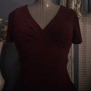 Chaps Wine Dress- Size Small